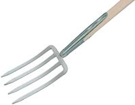 Freund 1260548 Spatengabel 4 Zinken, T-Stiel 85 cm, silber lackiert