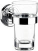 Emco Polo Glashalter mit 1 Glas, eleganter Zahnbürstenhalter zur Wandmontage,