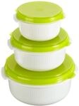 Emsa 509741 Micro Family 3er Pack 0.5 / 1.0 / 1.5 L wei&szlig; /hellgr&uuml;n