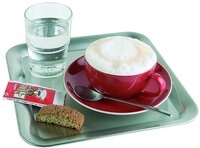 APS 30119 Serviertablett KAFFEEHAUS, 23 x 23 cm, Edelstahl, matt poliert, Rand