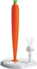 Alessi Bunny & Carrot ASG42W Design Küchenrollhalter, Thermoplastisches Harz, weiß,