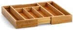 Zeller 25322 Besteckkasten, ausziehbar, Bamboo, ca. 29-40 x 33,5 x 5 cm