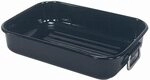 Kr&uuml;ger Emaille Grill- und Auflaufform 35,5 x 25,5 cm | Mit Edelstahlgriffen | 4,5