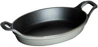 Staub Mini-Auflaufform, oval (15 cm, 0,25 L mit mattschwarzer Emaillierung im Inneren