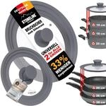 STONELINE 3 in 1 Universaldeckel Set 2-teilig f&uuml;r T&ouml;pfe Pfannen mit 16/18/20 cm und