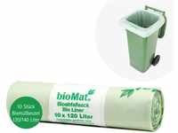 bioMat Kompostierbare 120l Biomüllbeutel, 10 Müllsäcke für Biotonne,