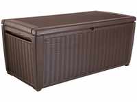 Keter Sumatra Auflagenbox, Kissenbox für draußen, 511 L, wetterfest, Deckel mit