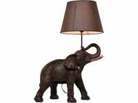Kare Design Tischleuchte Animal Elephant Safari, Braun, Tischleuchte, Tischlampe,