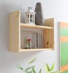 TiCAA Wandregal, H&auml;ngeregal, Kiefer Massivholz Natur, B&uuml;cherregal Wand 20 cm...