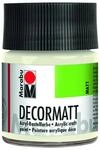 Marabu 14010005070 Decormatt Acryl Wei&szlig; 070, 50 ml, samtmatte Acrylfarbe auf