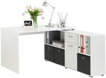 FMD M&ouml;bel, 353-001 Lexo Schreibtisch-Winkelkombination,wei&szlig;, Tisch ma&szlig;e 136.0 x