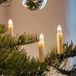 hellum Lichterkette innen Wachstropfen ivory, 20 Kerzen, Stecker teilbar | Made...