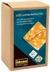 Idena 8582074 - LED Lichterkette mit 30 LEDs in Warmwei&szlig;, 6 Stunden Timer Funktion,