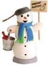 Kuhnert Rauchmann/R&auml;ucherfigur aus Holz - Schneemann mit Schild Vorsicht Glatteis -