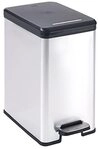 Curver 02339-582-00 Deco Abfalleimer Slim 25 L, Plastik, schwarz/Silber metallic,