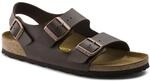 BIRKENSTOCK Unisex-Erwachsene Milano Leder Sandalen, 43 EU, Braun Dunkelbraun