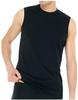 Schiesser Herren Shirt 0/0 Arm (Doppelpack) Unterhemd, Schwarz (000-schwarz), L