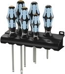 Wera 3334/3355/6 Schraubendrehersatz mit Rack, 6-teilig, edelstahl, 05032061001