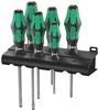 Wera 334/355/6 Rack Schraubendrehersatz Kraftform Plus Lasertip + Rack, 6-teilig,