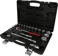KS Tools 918.0623 1/2" CHROMEplus Steckschl&uuml;ssel-Satz, 23-tlg., Rot, Schwarz