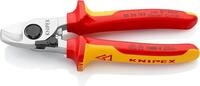 KNIPEX Kabelschere mit &Ouml;ffnungsfeder verchromt isoliert mit Mehrkomponenten-H&uuml;llen,