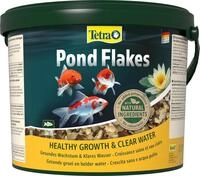Tetra Pond Flakes - Fischfutter-Flocken, 10 L Eimer | F&uuml;r kleinere und junge