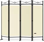 DEUBA&reg; Trennwand 180x160cm 4 teilig Blickdicht Freistehend Faltbar Stabil...