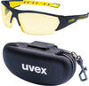 UVEX Schutzbrille i-works 9194365 gelb/amber mit UV-Schutz im Set inkl....