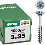 SPAX Universalschraube, 3 x 35 mm, 1000 St&uuml;ck, Teilgewinde, Senkkopf, T-STAR...