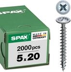 SPAX R&uuml;ckwandschraube, 5,0 x 20 mm, 2000 St&uuml;ck, Kreuzschlitz Z2, R&uuml;ckwandkopf,