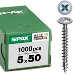 SPAX R&uuml;ckwandschraube, 5,0 x 50 mm, 1000 St&uuml;ck, Kreuzschlitz Z2, R&uuml;ckwandkopf,