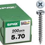 SPAX Universalschraube, 5,0 x 70 mm, 200 St&uuml;ck, Kreuzschlitz Z2, Halbrundkopf,