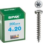 SPAX Halbrundkopf 4.0x 20 Vollgewinde Torx 20 Edelstahl A2 mit Bewertung