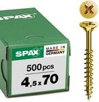 SPAX Universalschraube, 4,5 x 70 mm, 500 St&uuml;ck, Kreuzschlitz Z2, Senkkopf,