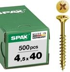 SPAX Universalschraube, 4,5 x 40 mm, 500 St&uuml;ck, Kreuzschlitz Z2, Senkkopf,