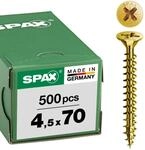 SPAX Universalschraube, 4,5 x 70 mm, 500 St&uuml;ck, Kreuzschlitz Z2, Senkkopf,