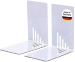 MAUL Buchst&uuml;tzen grau 2er Set aus Stahl f&uuml;rs B&uuml;ro
