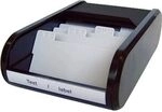 helit H6218095 - Visitenkartenbox f&uuml;r ca. 300 Visitenkarten, schwarz | F&uuml;r ca. 300