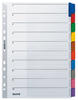 Leitz Ordner Register Blanko, 1-10, Karton, für A4, mit Deckblatt, 10