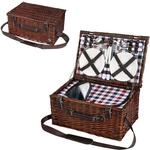 cilio Picknick-Korb Varese, F&uuml;r 4 Personen, Geflochtener Korb mit Deckel,