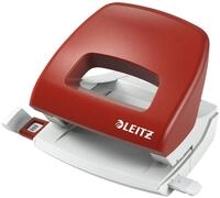 Leitz Kleiner B&uuml;ro Locher aus Metall, 16 Blatt, Anschlagschiene mit Formatangaben,