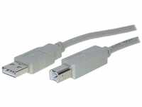 S-Conn USB Kabel, Typ A Stecker auf Typ B Stecker, USB 2.0 1,00m