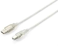 Equip USB2.0 Kabel USB Anschlusskabel (A/Stecker - B/Stecker 3,0 m) silber