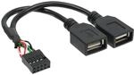 InLine 33440M USB 2.0 Adapterkabel, 2x Buchse A auf Pfostenanschluss, 1 St&uuml;ck