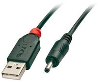 LINDY 70265 - Kabel USB A Stecker auf DC Stecker Adapter, DC Stecker 2.5mm/0.7mm
