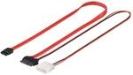 Wentronic HDD 2 in 1 S-ATA SlimLine Kabel 0,3 m, Rot/Schwarz