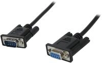 StarTech.com 1m Seriell DB9 RS-232 Nullmodemkabel - Schwarz - Stecker/Buchse - 9 Pin