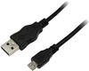LogiLink CU0057 USB Kabel, USB 2.0, AM zu Micro BM, schwarz, 0,60m