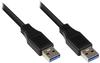 Anschlusskabel USB 3.0 Stecker A an Stecker A, 1,8m, schwarz, Good Connections®