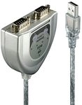 LINDY 42889 USB auf 2 Port Seriell Konverter, Silber